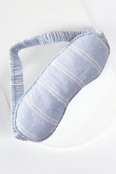 Viola Beach Stripe Ethical-Cotton Eye Mask - Glacier Blue